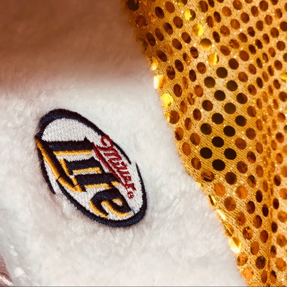 Gold miller lite beer hat winter snow Christmas Santa beer bartender bar pub job main image 2